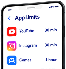 App limits on a child's phone