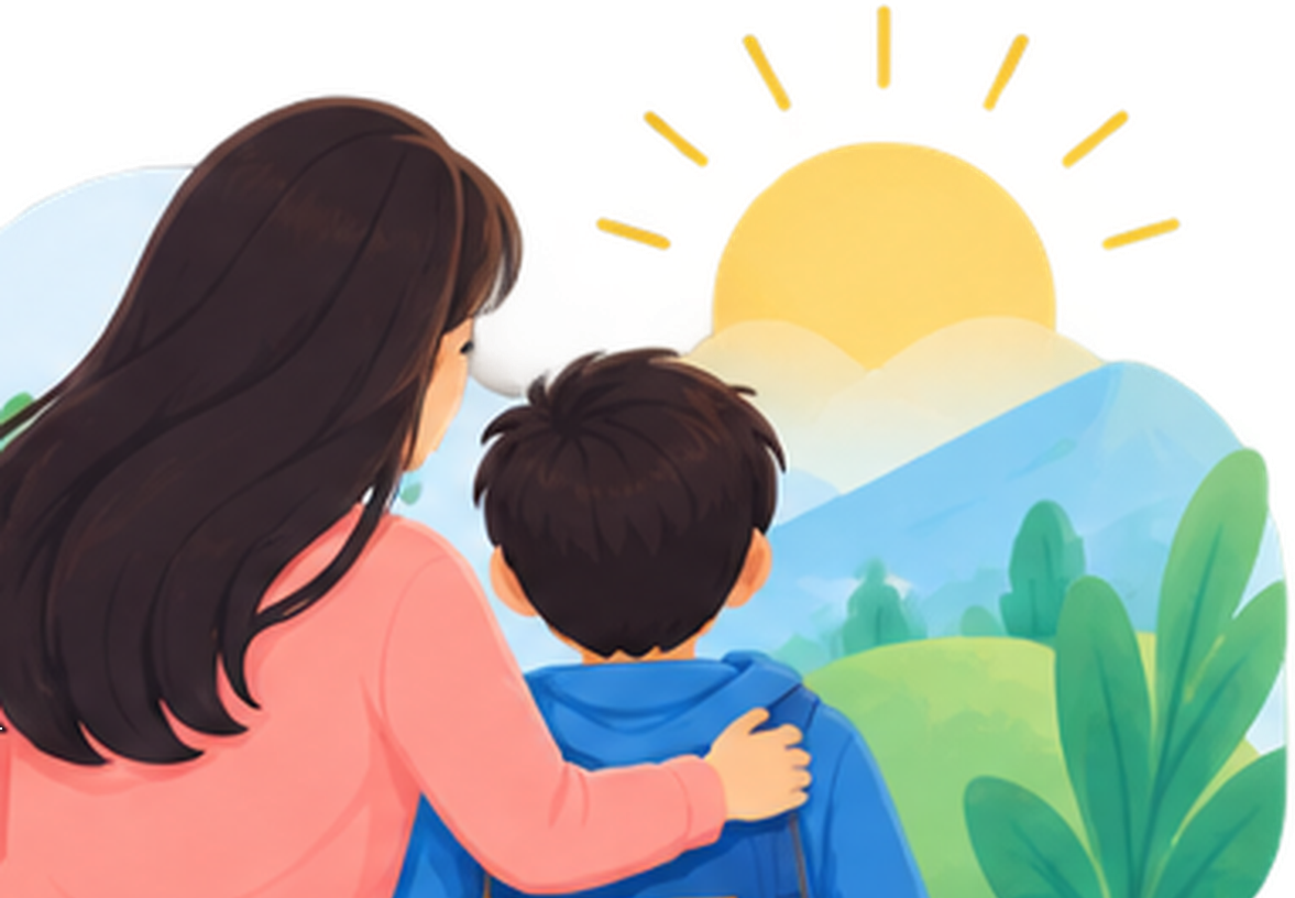 Parent and child sharing a calm moment
